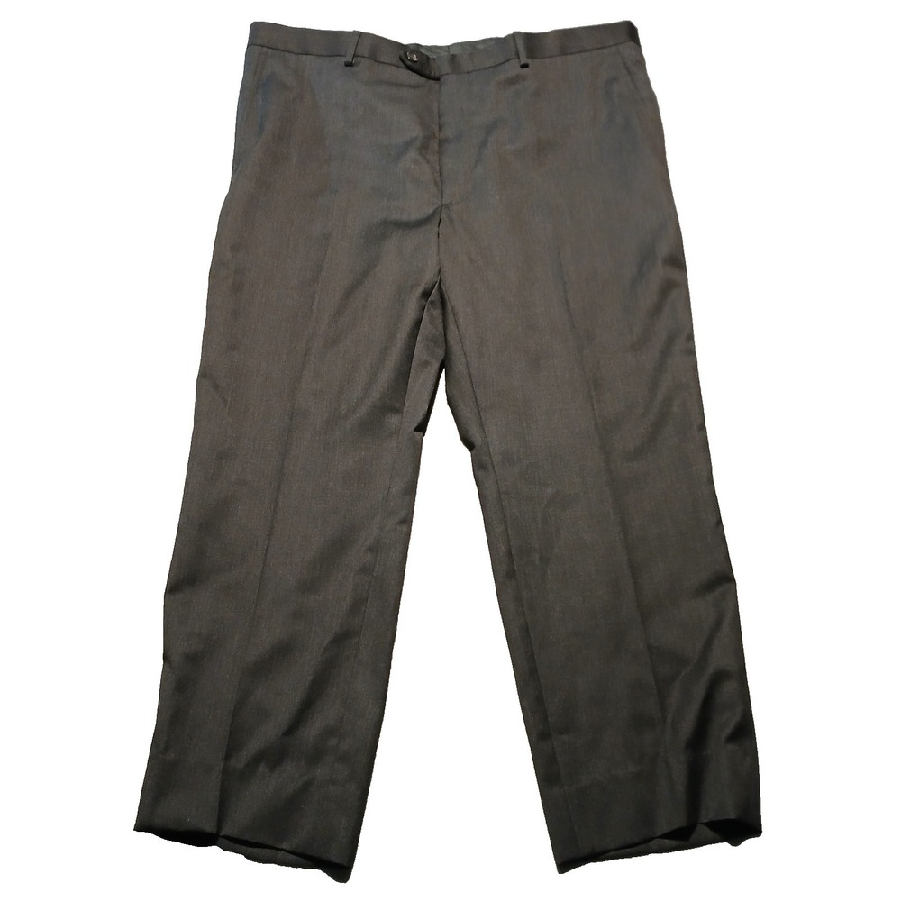 Pronto Uomo Platinum Dress Pants Mens 40x30 Dk Gray 100%‎ Wool Flat Front